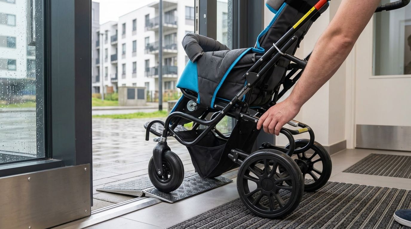 Engelli puseti devrilme riski için eşik öncesi denge kontrolü