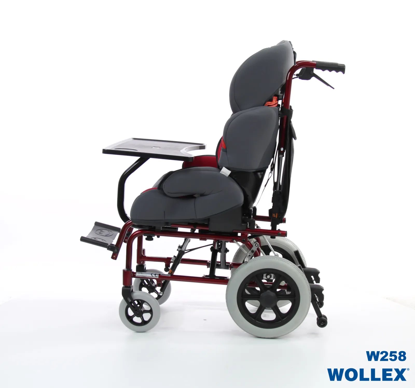 W258 pediatrik manuel tekerlekli sandalye puset yan görünüm, engelli puseti modeli görseli 7