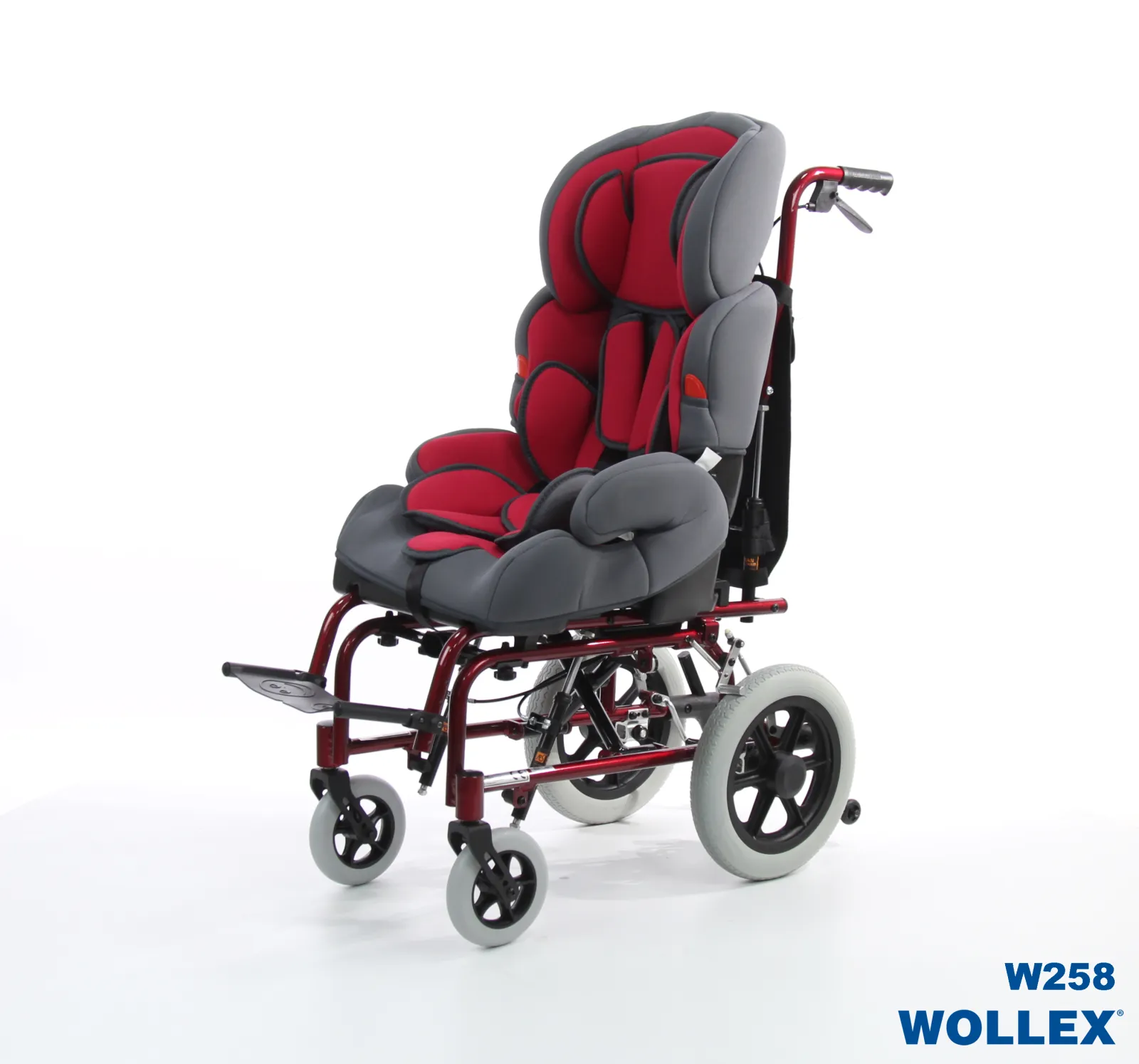 W258 pediatrik manuel tekerlekli sandalye puset yandan görünüm, engelli puseti modeli görsel 8