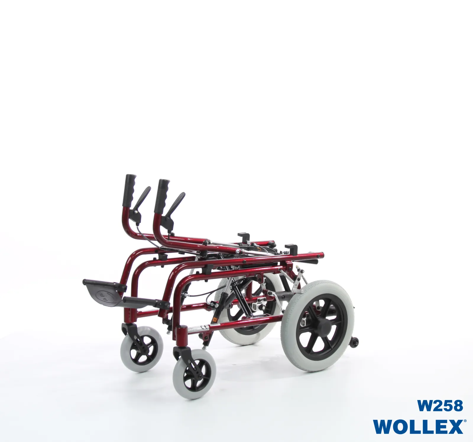 W258 pediatrik manuel tekerlekli sandalye puset, engelli puseti modeli yan açı görseli 12